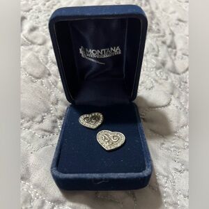 Montana Silversmiths Silver Heart Earrings with Intricate Design